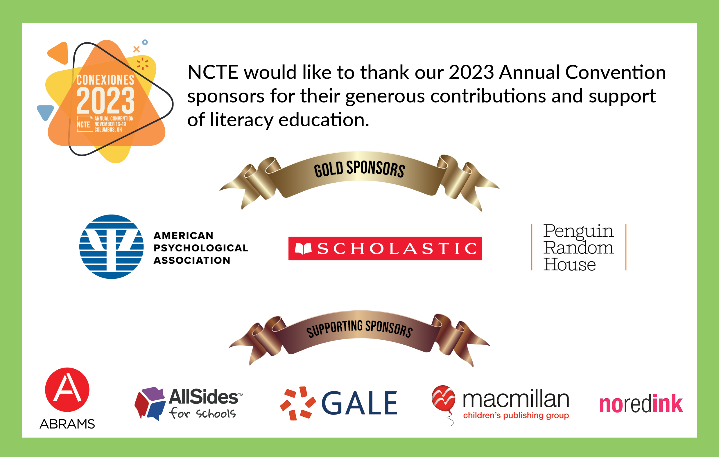 2023 NCTE Annual Convention Sponsors